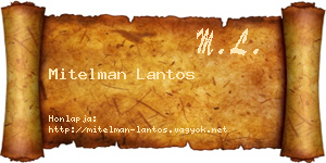 Mitelman Lantos névjegykártya
